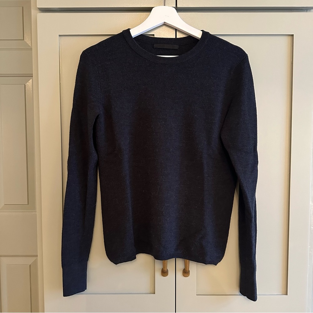 NWOT JENNI KAYNE 100% Merino Wool Crewneck, Charcoal, SZ S